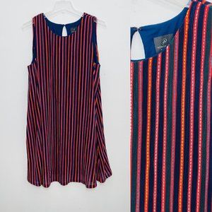 Adrianna Papell Women's Dress 18W Striped Knit Midi Sleeveless Round Neck New